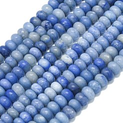 天然石ブルーアベンチュリンビーズ連売り  艶消し  ロンデル  染め＆加熱  8x5mm  穴：1.4mm  約73~75個/連  14.96''~15.16''（38~38.5センチメートル）&nbsp;G-P575-A02-8x5mm-03