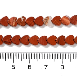 天然石レッドジャスパービーズ連売り  ハート  6x6x3mm  穴：1mm  約69~71個/連  14.57''~14.96''（37~38センチメートル）&nbsp;G-M403-A09-02