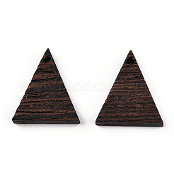 天然ウェンジウッドペンダント  染色されていない  三角形のチャーム  ココナッツブラウン  17x15x3.5mm  穴：1.4mm&nbsp;WOOD-T023-30