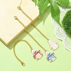 キノコハウス合金エナメルワイングラスチャーム付きウサギ  亜鉛合金カニカンと鉄製カーブチェーン付き  ミックスカラー  145mm  3個/セット&nbsp;HJEW-JM01360