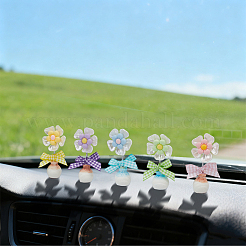 5個 5色 かわいいプラスチック 揺れる頭 花飾り  車内装飾用樹脂製花瓶ベース  ミックスカラー  15x80mm  1pc /カラー&nbsp;AJEW-CN0006-02