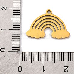 ステンレスペンダント201個  レーザー切断  レインボー クラウド チャーム付き  ゴールドカラー  13.5x19x1mm  穴：1.4mm&nbsp;STAS-U016-05G