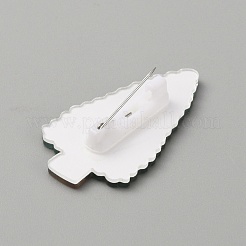 クリスマスアクリルブローチピン  リュック服用鉄バッジ  クリスマスツリー模様  40.5x22x2mm&nbsp;JEWB-WH0030-12D