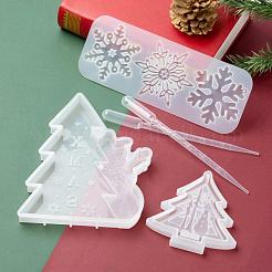 クリスマスのテーマDIYディスプレイシリコンモールド  とプラスチックピペット  ジュエリー作りのための  ホワイト  200x163x18mm&nbsp;DIY-LS0001-09