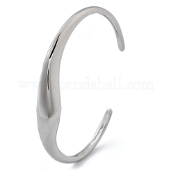 女性用304ステンレススチールカフバングル  ステンレス鋼色  内径：2-3/8x1-7/8インチ（6.05x4.8cm）&nbsp;BJEW-B108-06P