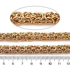 304ステンレス鋼ノットリンクチェーンチェーン  溶接されていない  スプールで  ゴールドカラー  7.5x8mm&nbsp;CHS-K017-05G