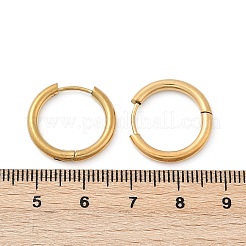 202 ステンレススチール ハギーフープピアス  低刺激性のイヤリング  316サージカルステンレスピン付き  イオンプレーティング（ip）  ゴールドカラー  18x2.5mm&nbsp;X-EJEW-F111A-18mm-G