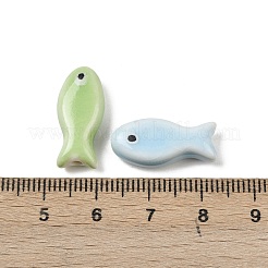 ハンドメイドの磁器セラミックビーズ  手描き  ファミーユは磁器バラ  魚  9x20x6mm  穴：2mm&nbsp;PORC-Z003-04C
