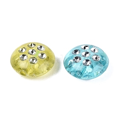 プラスチック製のフラットラウンドいビーズ  シルバーライン入り  ミックスカラー  10x4.5~5mm  穴：1.4~1.5mm  約2083個/500g&nbsp;KY-Q002-10