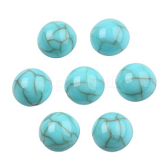 アクリルカボション  天然石風  半円  ミディアムターコイズ  8x4mm&nbsp;SACR-N016-01B-01