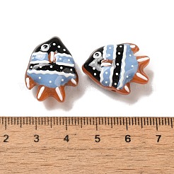 手作りランプワークビーズ  魚  ライトスチールブルー  17.5~18x22.5~23x10~10.5mm  穴：1~1.2mm&nbsp;LAMP-G162-02B