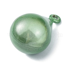真鍮製ベルペンダント  水琴鈴(すいきんすず)  ティアドロップチャーム  ライムグリーン  30.5x17~17.5mm  穴：2.8mm&nbsp;LS-KK-K359-02B