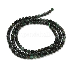 天然エメラルドビーズ連売り  多面カット  ラウンド  3~3.5mm  穴：0.6mm  約113~114個/連  14.96''~15.55''（38~39センチメートル）&nbsp;GG-CBA77FB-B13-3mm