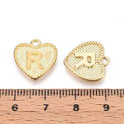 合金ペンダント  カドミウムフリー＆ニッケルフリー＆鉛フリー  文字付きのハート  18KGP本金メッキ  文字.r  16x15x2mm  穴：2mm&nbsp;LS-PALLOY-N157-001R-NR