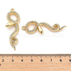 ラインストーン付きラックメッキ合金ペンダント  ヘビ  ゴールドカラー  48.5x17x5mm  穴：1.8mm&nbsp;PALLOY-Q005-03G-01B