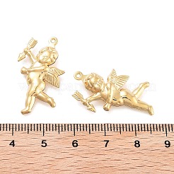 316サージカルステンレスペンダント  天使のチャーム  18KGP本金メッキ  29x16x6mm  穴：1mm&nbsp;STAS-B072-05G