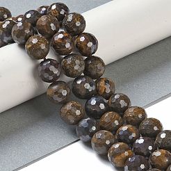 天然ボルダーオパールビーズ連売り  多面カット  ラウンド  10mm  穴：1mm  約41個/連  15.94''（40.5センチメートル）&nbsp;G-K364-C01-03