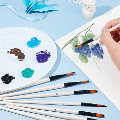 絵筆セット  木製ハンドル付きナイロンヘアブラシ  水彩画家のためのプロの絵画キット  ホワイト  175~225x5~9mm  24個/袋&nbsp;AJEW-NB0001-52