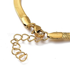 ユニセックス 304 ステンレススチール ヘリンボーン チェーン ブレスレット  カニカン付き  ゴールドカラー  7インチ（17.9cm）  4.3mm&nbsp;X-BJEW-O177-01A-G