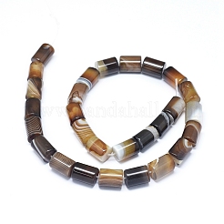 天然バンド /縞aビーズ連売り  染め＆加熱  コラム  13.5~14x10~10.5mm  穴：0.6mm  28個/連  15.35インチ（39 cm）&nbsp;G-D0005-46