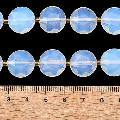オパールビーズ連売り  ファセット六角形カットのコインビーズ  フラットラウンド  シードビーズで  15.5x5.5~6mm  穴：0.8~1mm  約23個/連  15.75~15.83''（40~40.2センチメートル）&nbsp;G-A292-A02-01