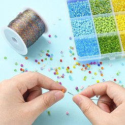 6プライメタリックコード  ジュエリー作りのための  ラウンド  カラフル  0.4mm  約54.68ヤード（50m）/ロール&nbsp;MCOR-CJ0001-03A-02