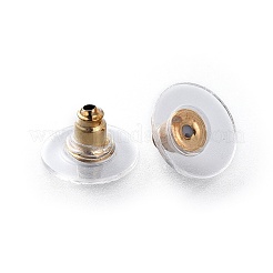真鍮製スタンドピアス  イヤーナットとスターリングシルバーピン925本付き  リング＆トライアングル  ゴールドカラー  36x28mm  ピン：0.7mm&nbsp;EJEW-L234-37G