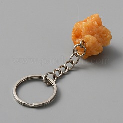 模造食品キーホルダー  フライド チキン ポップコーン pvc ペンダント キーホルダー  砂茶色  8cm&nbsp;KEYC-WH0024-21C