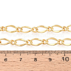 真鍮ツイストリンクチェーン  ハンダ付け  スプールで  ゴールドカラー  10x6x3mm  約32.81フィート（10m）/ロール&nbsp;CHC-T018-47G