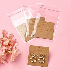 吊り下げ穴付きクラフト紙イヤリングディスプレイカード30個。  正方形  30個のoppセロハンバッグ付き  ペルー  カード：5x5x0.02センチメートル&nbsp;EDIS-YW0001-05