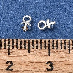 真鍮カップパールヒートンキャップピンペンダント  片穴パーツ用  ラックめっき  長持ちメッキ  銀  5mm  穴：1.2mm  直径3mm  ピン：1mm&nbsp;KK-D110-04S