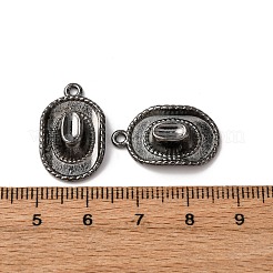 チベットスタイル合金帽子のペンダント  カドミウムフリー＆ニッケルフリー＆鉛フリー  ガンメタ色  22x13x5mm  穴：2mm&nbsp;TIBEP-1023-B-FF