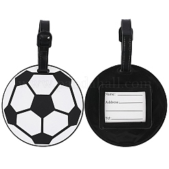 スポーツボールスタイル PVC 荷物タグ 2個  旅行IDラベル  スーツケース名札  サッカー  141~145mm&nbsp;AJEW-DJ0004-63A