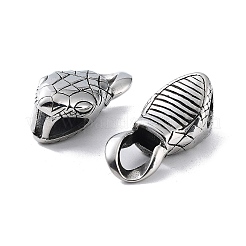 304ステンレススチールリンクコネクター  ヘビ  アンティークシルバー  34.5x15x13mm  穴：6x9mm&nbsp;STAS-Q209-31-A