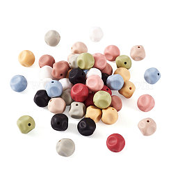 60個 10色キューブ 食品グレード 環境に優しいシリコンフォーカルビーズ  ミックスカラー  15x15x15mm  穴：2mm  6個/カラー&nbsp;SIL-TA0001-54A