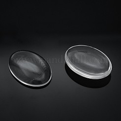 真鍮製バングル作り  バングルブランクと楕円形の透明なガラスカボション  銀  バングル作り：57mm  トレイ：25x18mm  カボション：25x18ミリ&nbsp;DIY-X0216