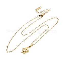 スネーク 304 ステンレス ペンダント ネックレス  イオンプレーティング（ip）  18KGP本金メッキ  17.91インチ（45.5cm）&nbsp;NJEW-M096-03G