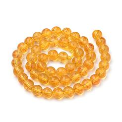 合成シトリンビーズ連売り  ラウンド  染め  8x7.5mm  穴：1mm  約46~49個/連  15.5インチ&nbsp;G-S150-14-8mm