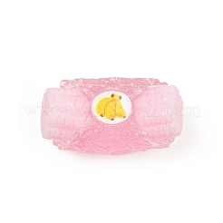 プリント入り不透明樹脂カボション  模造食品  バナナ  ミックスカラー  31x17x14.5mm&nbsp;RE-CBAF00C-06