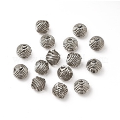 変色しにくい304ステンレススチールスプリングビーズ  双円錐形  ステンレス鋼色  11x10mm&nbsp;X-STAS-E040-1
