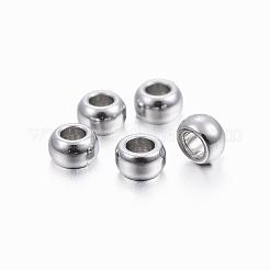 変色しにくい304ステンレススチールスペーサービーズ  ロンデル  ステンレス鋼色  2x1mm  穴：1mm&nbsp;STAS-H376-37