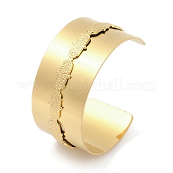 304ステンレススチール製カフバングル  女性用プレーンバングル  18KGP本金メッキ  1-1/4インチ（3.15cm）  内径：2-1/2インチ（6.25cm）&nbsp;BJEW-M082-05G