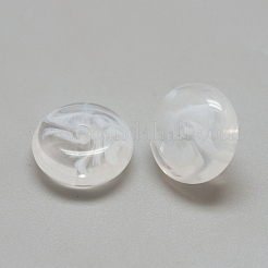 アクリルビーズ  天然石風  ツートン  ロンデル  ホワイト  10x5.5mm  穴：1.6mm&nbsp;X-OACR-Q99B-AD033