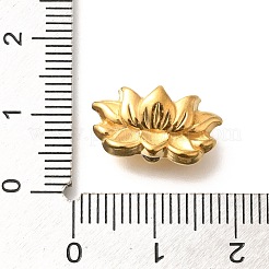 イオンプレーティング（IP）304ステンレスビーズ  蓮  18KGP本金メッキ  9x16x7mm  穴：1.8mm&nbsp;X-STAS-I321-53G