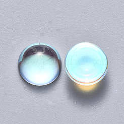 クリアガラスカボション  ABカラーメッキ  半円/ドーム  クリアAB  10x5mm&nbsp;X-GLAA-S190-013A-B01