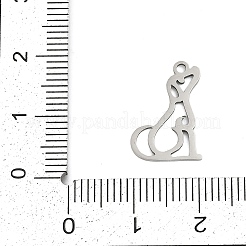 ステンレスペンダント201個  犬のチャーム  ステンレス鋼色  16.5x11x1mm  穴：1.5mm&nbsp;STAS-F316-04P-01