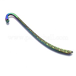 合金のブックマーク  カドミウムフリー＆ニッケルフリー＆鉛フリー  虹色  86x14x2mm  穴：1.2mm&nbsp;PALLOY-N163-062-NR