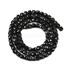 天然石ブラックトルマリンビーズ連売り  多面カット  キューブ  4~5x4~5x4~5mm  穴：0.9mm  約88~98個/連  15.35''~15.55''（39~39.5センチメートル）&nbsp;G-P612-B01-01