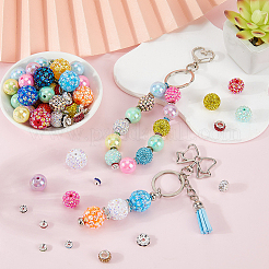 DIY ビーズ ファインディング キット  アクリルビーズ20個付き  ラインストーンビーズ170個  ミックスカラー  16x15mm  穴：2.8mm&nbsp;DIY-BM0001-01