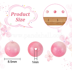 1連売り天然染色シェルビーズ連売り  ラウンド  ピンク  8.5mm  穴：1mm  約47個/連  15.94''（40.5センチメートル）&nbsp;SHEL-BC0001-07